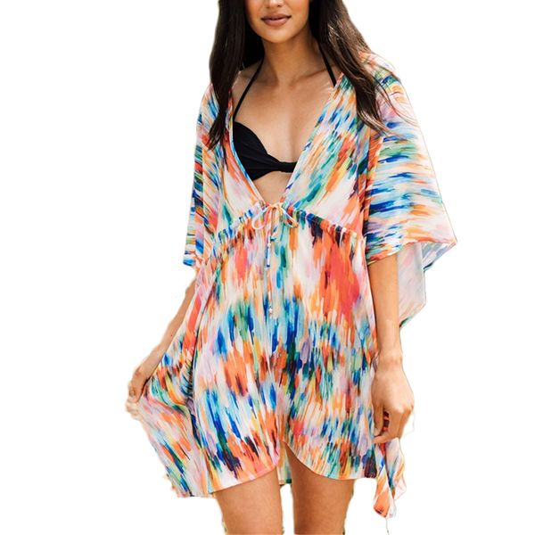 

sarongs 2021 fashion rainbow strips long dress beach cover up party, Blue;gray