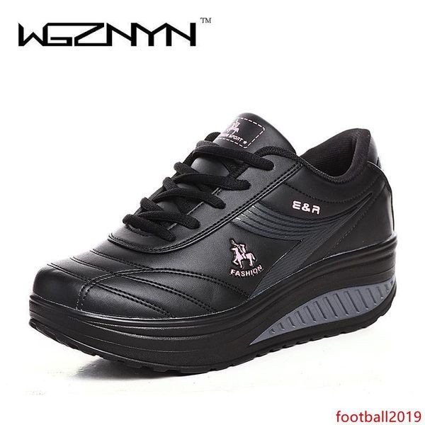 

2019 slimming shoes women fashion leather casual shoes women lady swing shoes spring autumn factory quality