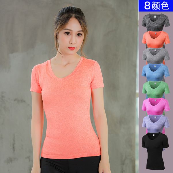 

sport short sleeve gym yoga t-shirt women t shirt sport fitness women purple green black gray blue rose orange jerseys, White;red