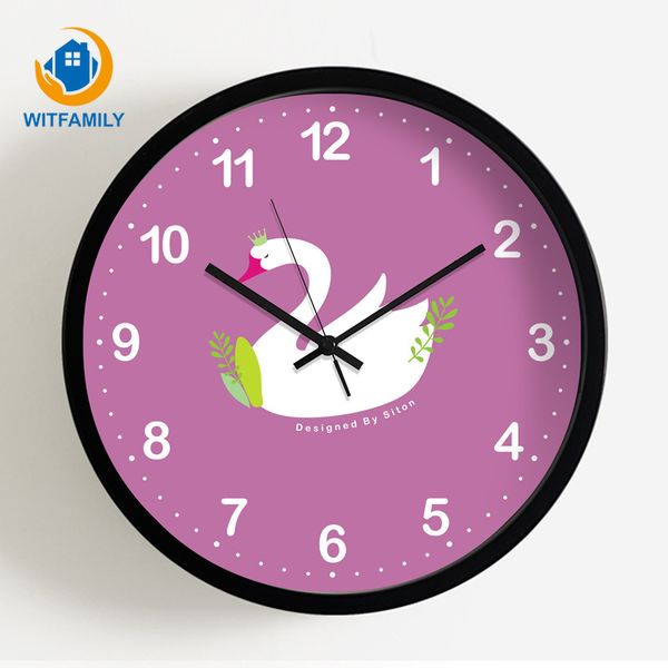 

wall clock watch modern fashion minimalist cartoon hanging round quartz clock mute living room decoration the on the wall