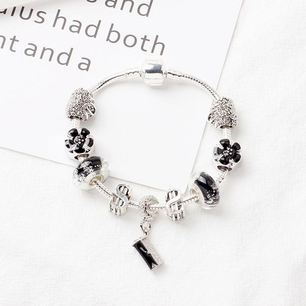 

2019 excellent beautiful shiny wallet pendant bracelet generation diy original crystal beads beaded bracelet accessories, Black
