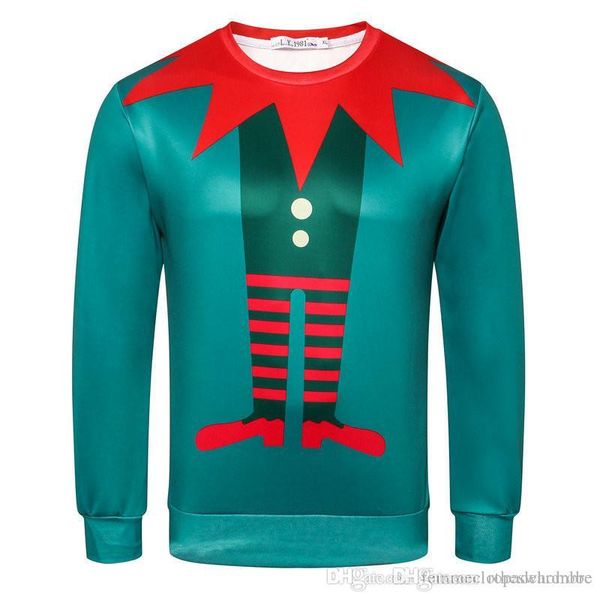 

christmas дизайнер мужские толстовки 3d мужские цифровые печатные толстовки моды с длинным рукавом o шеи пуловер мужской одежды, Black