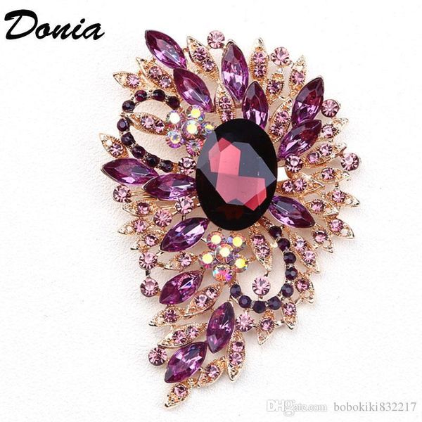 

donia jewelry europe and usa popular brooch color big glass brooch christmas brooch women clothing accessories, Gray