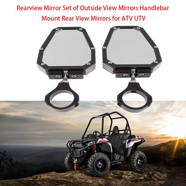 

kkmoon 1pair 3 color alloy rearview mirror set outside view mirrors handlebar mount rear view mirrors for atv utv auto product