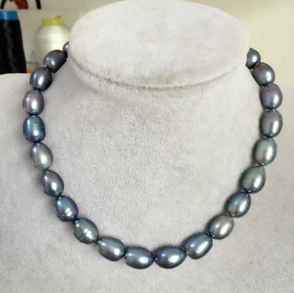 

jewelry pearl necklace stunning 13-14mm tahitian black green baroque pearl necklace18"925silver ing, Silver