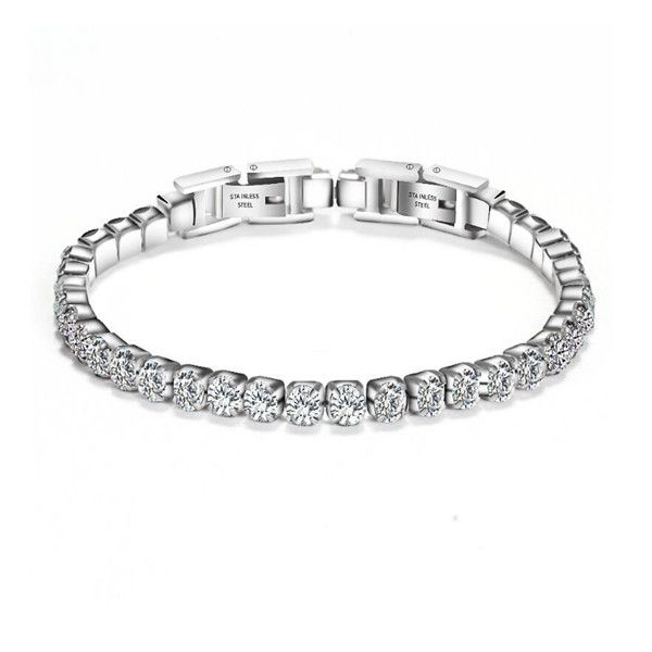

bracelets stainless steel zircon double buckle adjustable for women firend sister mother lover gift jewelry, Black