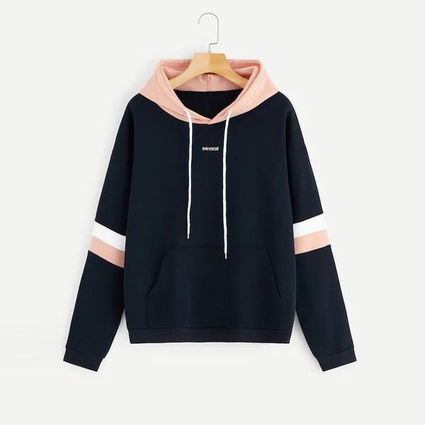 

autumn women hoodie casual long sleeve hooded pullover sweatshirts hooded female jumper women tracksuits sportswear moletons*x, Black
