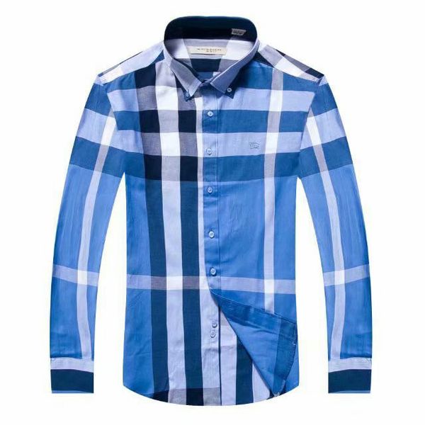 

20ss burberri mens designer shirt luxury tide brand logo fashion shirt big plaid business wild cotton comfortable large size mens shirt 4xl, White;black
