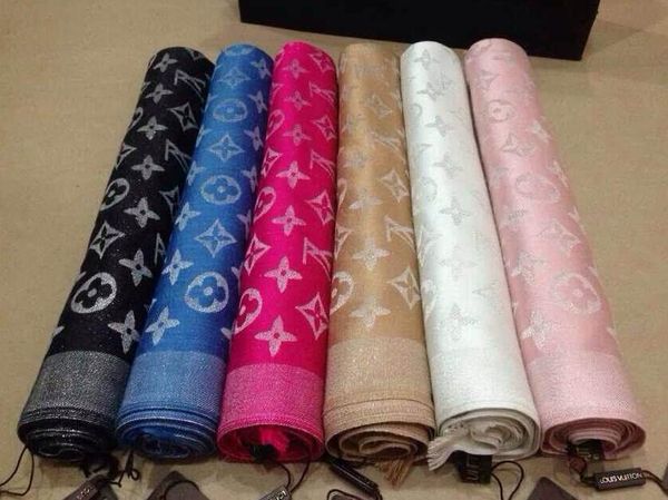 

2020 wholesale classic shiny gold and silver thread silk scarves scarf fashion women scarf soft shiny scarf shawl men women classic silk *12, Blue;gray