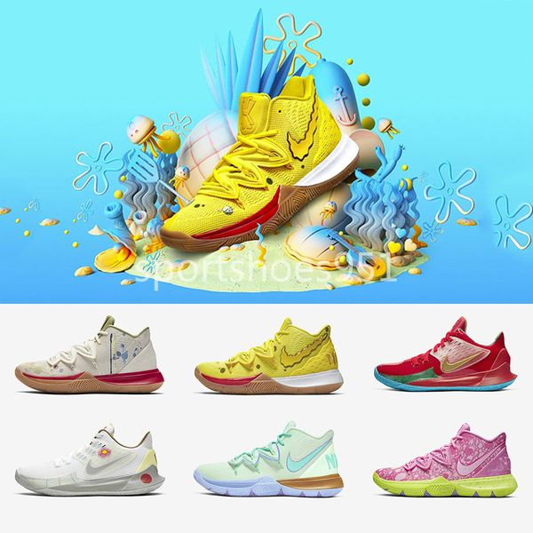 

new arrival x kyrie irving 5 mens basketball shoes athletic mr. krabs patrick squidward spongebob sandy cheeks star men sports sneakers, White;red