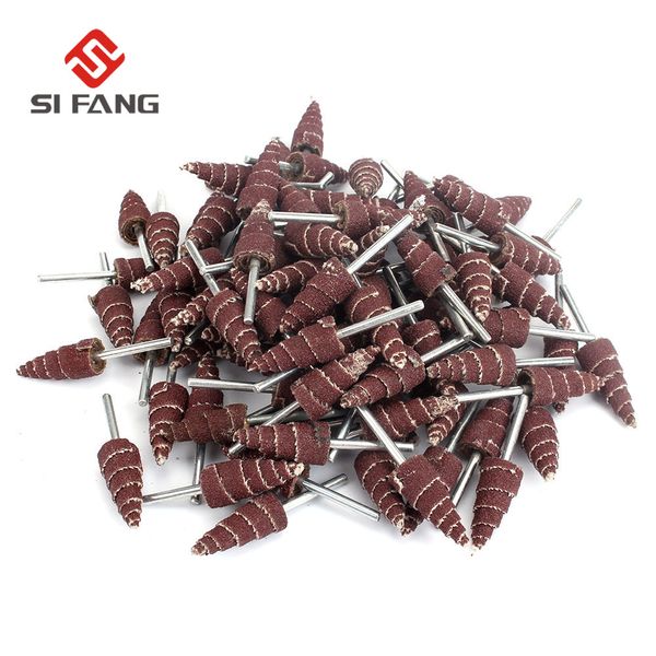 

10/30/50pcs cone shape mounted point grinding head sandpaper flap sanding wheel 320# with 1/8" shank polishing abrasive tool