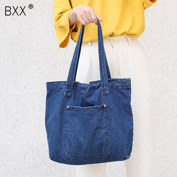 

bxx] reusable shopping bag fashion women casual canvas all-match tote bag 2020 spring high capacity travel shoulder bags hk619