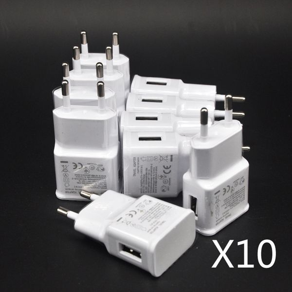 

10 piÃ¨ces/lot 5v 2a ue prise murale voyage usb chargeur adaptateur pour samsung galaxy s5 s4 s6 note 3 2 pour iphone 7 6 5 htc huawei xiaomi