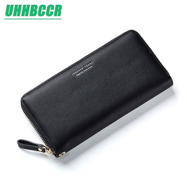 

2019 new wristband women long clutch wallet large capacity wallets female purse lady purses phone pocket card holder carteras, Red;black