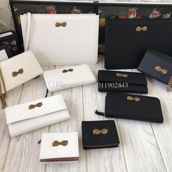 

bows adorn purses,short wallet,long flip wallet,long zipper wallet,single shoulder chain wallet,30cm hand bag,grain surface wallet, Red;black