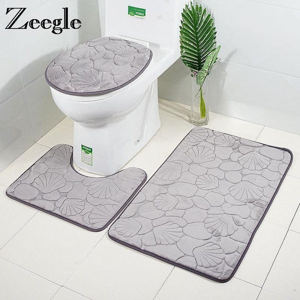 

embossing bath mat for bathroom memory foam bathroom carpet mat toilet rugts shower room lid cover toilet mat bathroom floor rug y200407