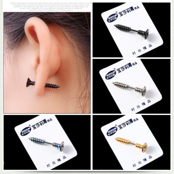 

tragus piercing jewelry stud cartilage ear piercing body jewelry screw earring personalized double-sided jewelry festive gifts body arts