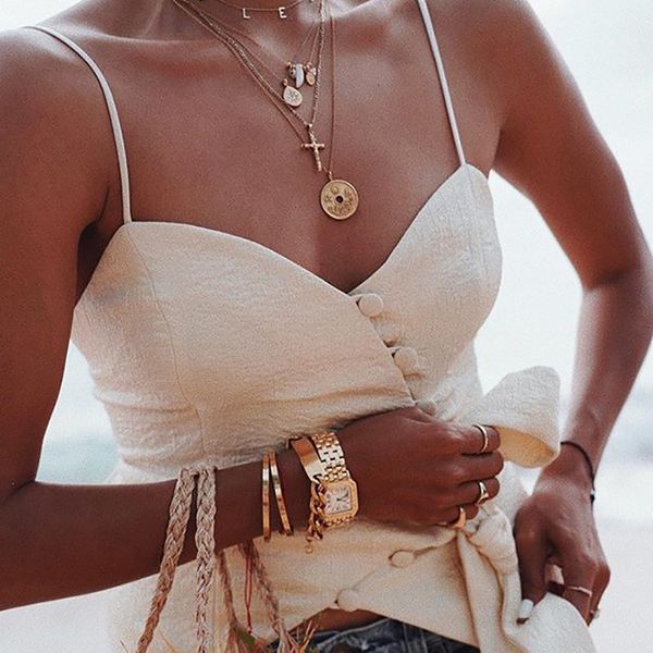 

2019 summer single breasted women tank elegant v-neck strapless party tee backless office lady top, White