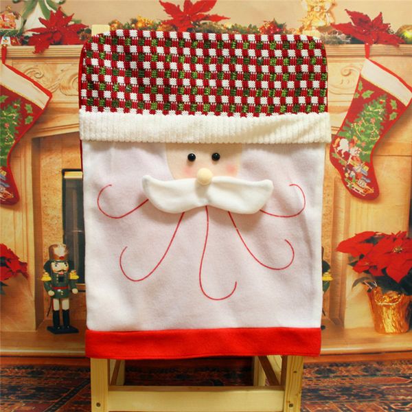 

christmas santa clause &snow man print chair back cover christmas dinner table party covering decor for ic881719