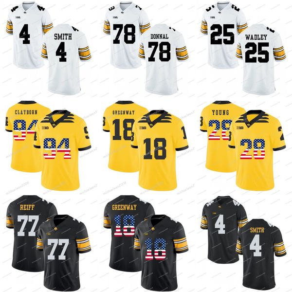 

Iowa Hawkeyes NCAA Football Jersey 18 Chad Greenway 4 Nate Stanley 43 Josey Jewell 94 A.J. Epenesa 71 Mark Kallenberger 74 Tristan Wirfs