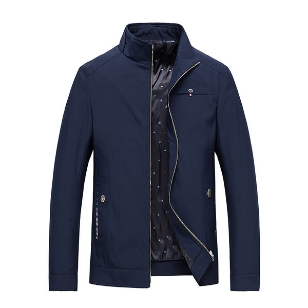 

2020 весна осень мужчина куртки пальто свободного стенд воротник повседневного бизнес портативная твердая zipper outwear высокого качество м, Black;brown