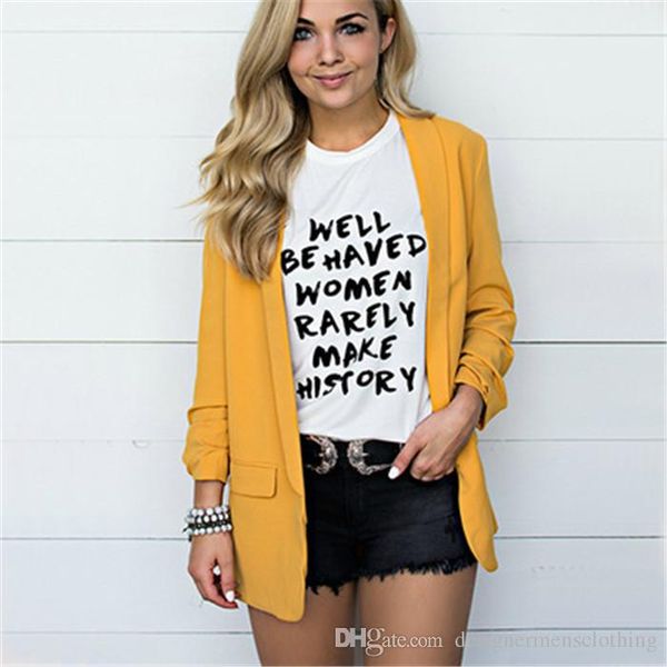 

сплошной цвет с длинным рукавом карманный отворотом шеи малый костюм пальто для женщин с карманом design sense, White;black