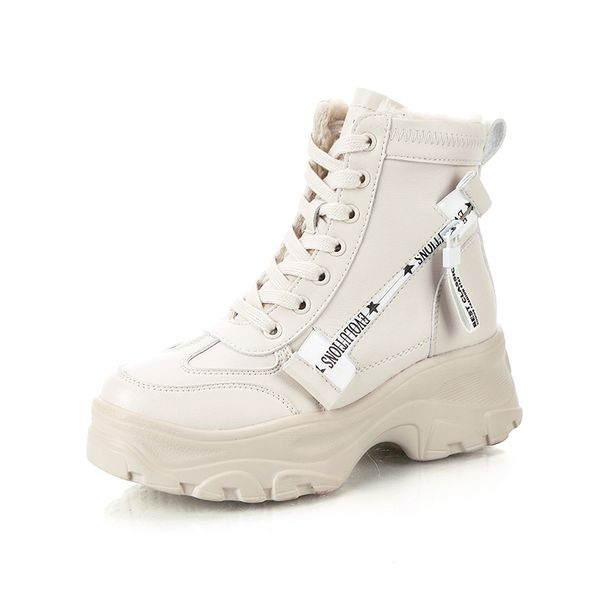 

swyivy white warm sneakers for women snow velvet winter 2019 female ankle boots platform causal shoes fur mx200324, Black