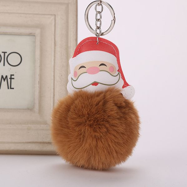 Acheter Pompon Père Noël Keychain En Fausse Fourrure Boule Porte Clés Porte Pompon Fluffy Porte Clés Clef Llaveros Llaveros Chaveiros Cadeau De Noël