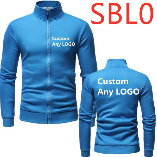 

sbl0 sweatshirt man customize any logo long sleeve standing collar gothic autumn winter casual hoodie tracksuits zip jacket, Black;brown