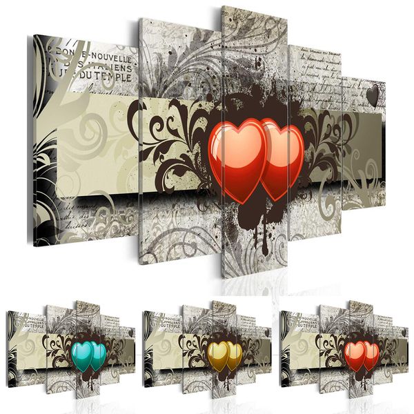 

( no frame ) canvas print modern abstract fashion wall art the two hearts for home decoration choose color & size
