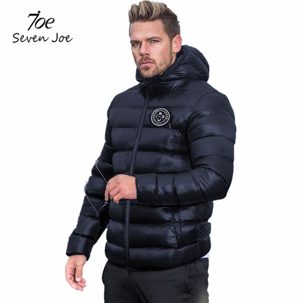 

seven joe men gyms bodybuilding parkas autumn winter men tracksuit soft shell zipper fitness hoodies lightweight parkas, Black