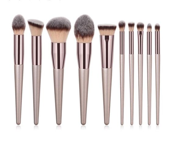 

10pcs makeup brushes set beauty tools brush champagne gold eye shadow brush set