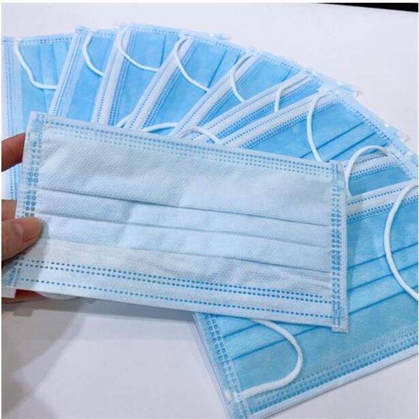 

disposable face mask 3 layer ear-loop dust mouth masks cover 3-ply non-woven disposable dust mask soft breathable outdoor part