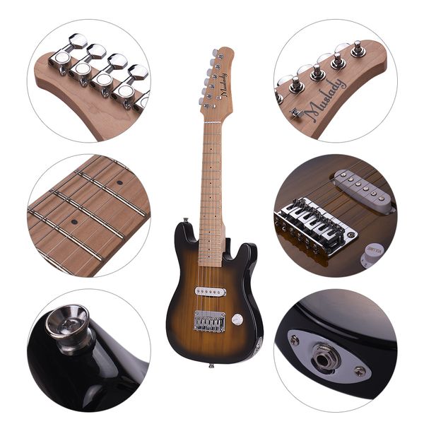 

muslady 28 inch st electric guitar kit maple neck paulownia body with amplifier guitar bag strap pick string cable 6 colors