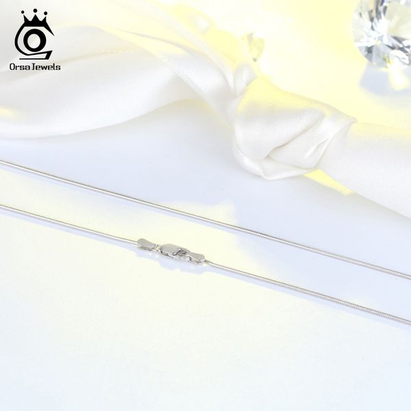 

orsa jewels genuine 925 sterling silver necklace snake chain fashion necklace chains lead & nickel 45cm 50cm jewelry sc09