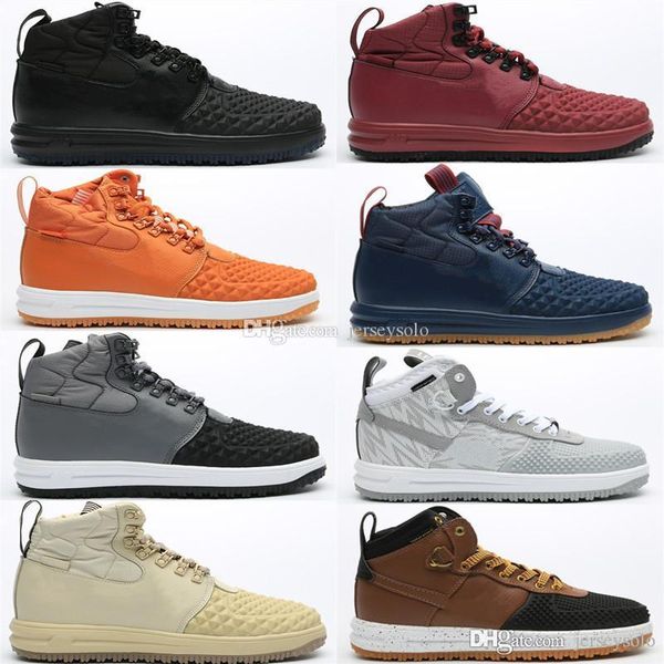 

lf1 lunar duckboot running shoes medium olive navy blue yellow gum men's sports high shoes acronym fashion casual shoes training sneake