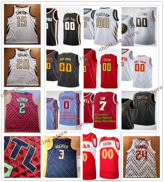 

printed men clint 17 capela dewayne 14 dedmon de'andre 12 hunter trae 11 young cam 22 reddish kevin 3 huerter jerseys 2020 new, Black