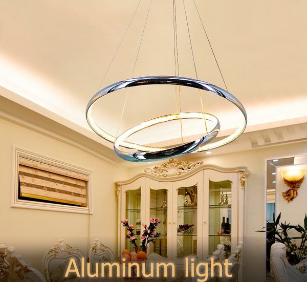 Modern Crystal Aluminum Led Pendant Lights Inside Emit Light