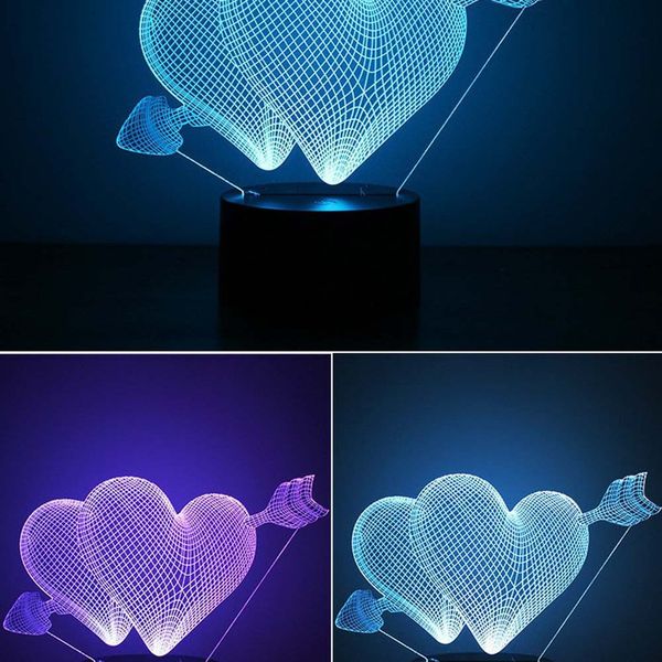 

colorful 3d night light heart night light eye care led light bedside night lamp home decoration birthday giftdiscount