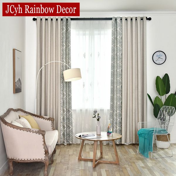 

thick linen blackout curtians for living room plaid blackout curtians for bedroom window splice beige curtains tend 90%