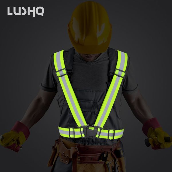 

360 high visibility reflective jacket for night running motorcycle security vest moto traffic light elastic safety vest