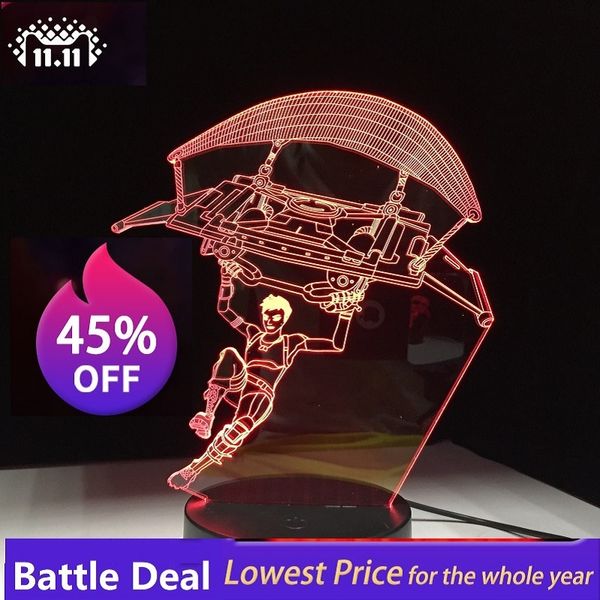 

game 3d led lamp 7 colors touch switch table desk light lava lamp acrylic illusion room atmosphere lighting fans gift all skins