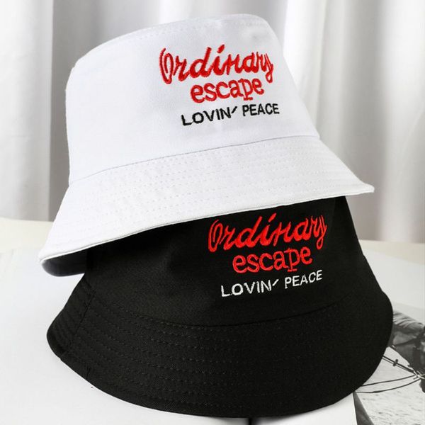 

2020 women girls funny embroidery letter wide brim bucket hat summer casual harajuku hip hop student sports fisherman cap lady, Blue;gray