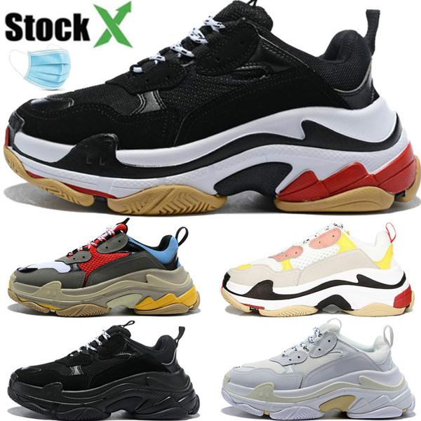 

2020 paris triple s men women casual dad shoes triple black white grey vintage mens sneakers trainers us 5.5-11 arthur