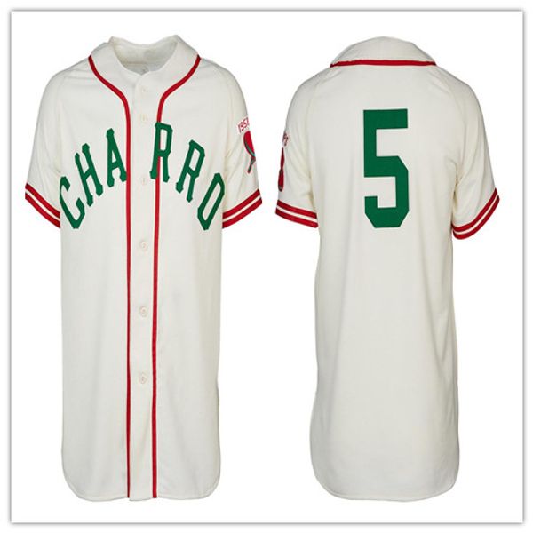 

Custom Brownsville Charros 1951 Home White Jersey Sewn Any Name Any Number Baseball Jersey Size XS-5XL