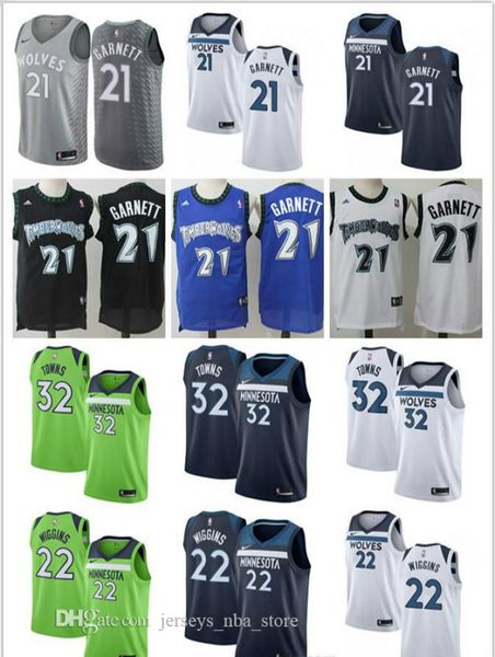 

mens minnesota timberwolves nba 32 karl-anthony andrew 22 wiggins 21 kevin garnett throwback basketball jerseys navy blue 03, Black;red