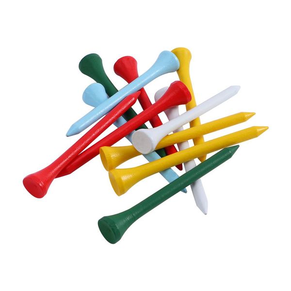 

50pcs white multicolor training aid wooden professional multi-color golf tees ball socket golf holder 50pcs white awwva