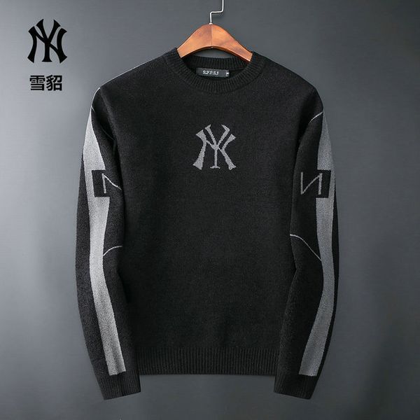 

european and american high neck designer hand-knitted 100% wool sweater brand menswear slim fashion menswear sweaterm~3xl i1, White;black