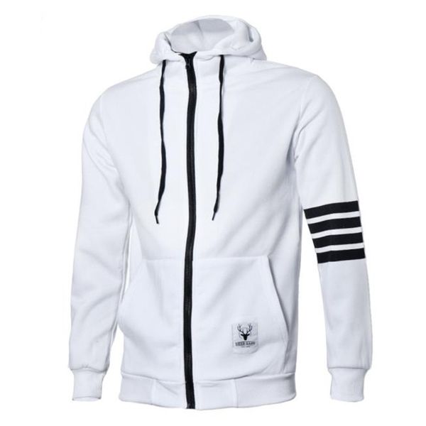 

fashion men hoodies brand suit men sweatshirt hoodie casual zipper hooded jackets male, Black