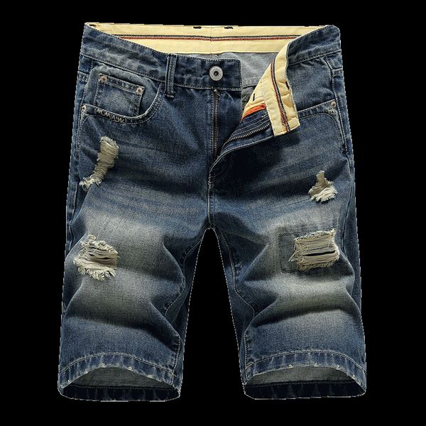 

2019 summer new men's stretch short masculino jeans fashion casual slim fit bermuda homme cotton denim shorts male brand clothes, Blue